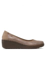 Go Soft Półbuty WS3392-1 Beżowy. Brązowe półbuty damskie GO SOFT, bez wzorów, ze skóry, bez obcasa, na koturnie, bez zapięcia. Za 64.99 zł.