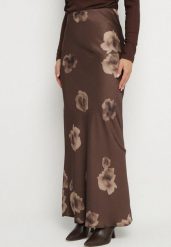 Brązowa Kwiatowa Spódnica z Wysokim Stanem Esalera. Brązowe spódnice damskie Born2be, na co dzień, l, bez wzorów, eleganckie, z podwyższonym stanem, maxi. Za 119.99 zł.
