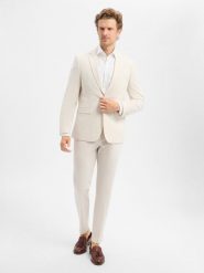 Finshley & Harding garnitur Mężczyźni Modern Fit beżowy, 56. Brązowe garnitury męskie Finshley & Harding, m, bez wzorów, eleganckie. Za 699.95 zł.