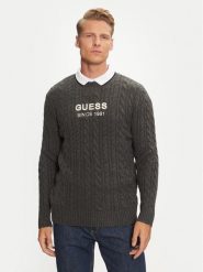Guess Sweter M4BR11 Z3HA2 Szary Regular Fit. Szare swetry męskie Guess, l, z aplikacjami, z syntetyku, bez kołnierzyka, bez ramiączek. Za 309.99 zł.