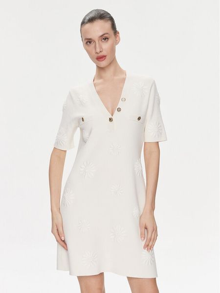 TWINSET Sukienka dzianinowa 241TP3095 Écru Regular Fit. Sukienki damskie Twinset, s, bez wzorów, z dzianiny, bez kołnierzyka, bez ramiączek. Za 619.99 zł.