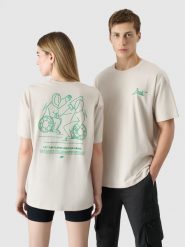 4F Koszulka kibica uniseks - biała L. Białe t-shirty męskie 4F, l, bez wzorów, z bawełny, bez kołnierzyka, bez ramiączek. W wyprzedaży za 29.99 zł.