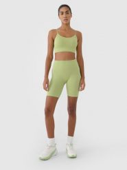 4F Legginsy kolarki bezszwowe treningowe damskie - zielone M/L. Zielone legginsy damskie 4F, l, bez wzorów, z dzianiny, z podwyższonym stanem, krótkie, na fitness i siłownię. W wyprzedaży za 59.99 zł.