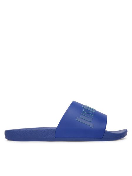 Just Cavalli Klapki 80QA3SZ1 ZSE50 Niebieski. Niebieskie klapki męskie Just Cavalli, bez wzorów, z syntetyku, bez zapięcia. Za 182.99 zł.