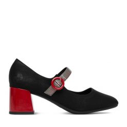 Czółenka Rieker. Czarne czółenka damskie Rieker, bez wzorów, bez obcasa, bez zapięcia. Za 319.99 zł.