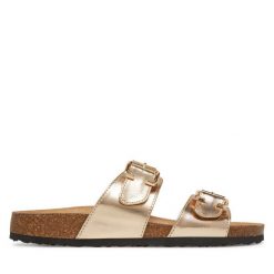 Klapki ONLY Shoes. Żółte klapki damskie ONLY Shoes, bez wzorów, bez obcasa, bez zapięcia. Za 119.99 zł.