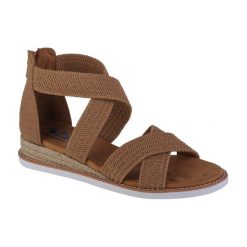 Sandały damskie, Desert Kiss - Desert Nights. Czarne sandały damskie Skechers, bez wzorów, bez obcasa, bez zapięcia. Za 279.99 zł.