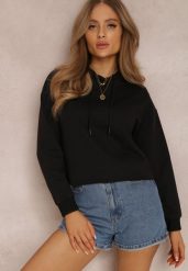 Czarna Bluza Palanthe. Czarne bluzy damskie Renee, xl, bez wzorów, casualowe, bez ramiączek, z kapturem. Za 49.99 zł.