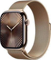 Smartwatch Apple Watch 10 GPS + Cellular 46mm Gold Titanium Milanese Loop S/M Złoty (MC7T4QF/A). Żółte zegarki smartwatch Apple, bez wzorów. Za 4,408.25 zł.
