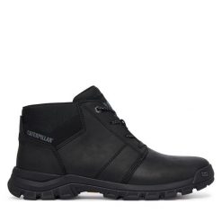 Trzewiki CAT Footwear. Czarne botki męskie CAT Footwear, bez wzorów, bez obcasa, bez zapięcia. Za 519.99 zł.
