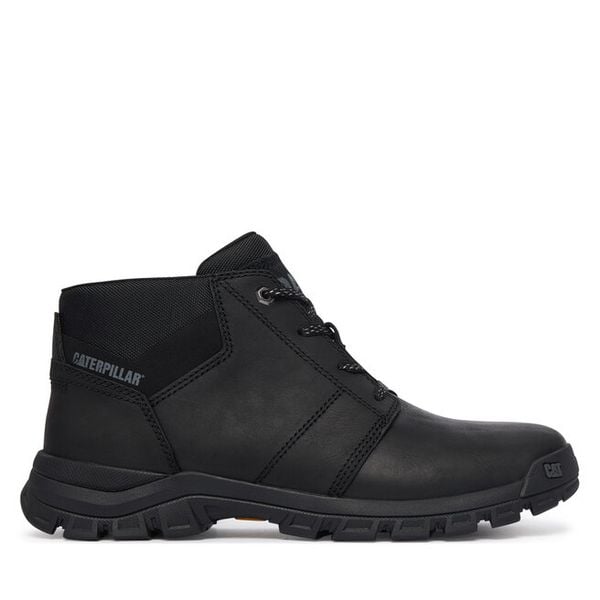 Trzewiki CAT Footwear. Czarne botki męskie CAT Footwear, bez wzorów, bez obcasa, bez zapięcia. Za 519.99 zł.
