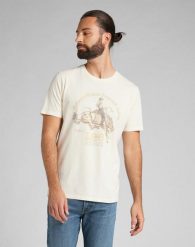 LEE SS RIDER TEE MĘSKI T-SHIRT KOSZULKA NADRUK LOGO ECRU L60VFEN. T-shirty męskie Lee, l, bez wzorów, bez kołnierzyka, bez ramiączek. Za 69.99 zł.
