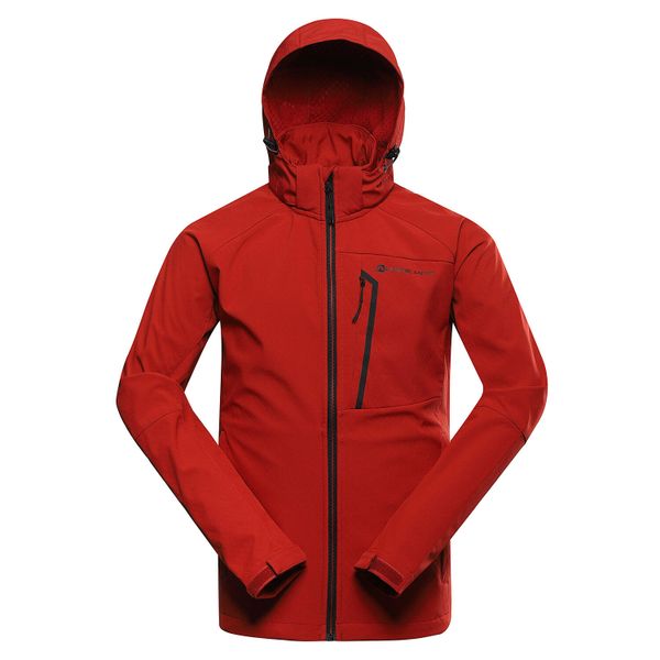 Kurtka softshell męska Alpine Pro Hoor. Czerwone kurtki męskie Alpine Pro, m, bez wzorów, z materiału, z kapturem, trekkingowe. Za 389.00 zł.