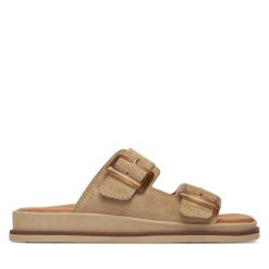 Klapki Tamaris. Brązowe klapki damskie Tamaris, bez wzorów, bez obcasa, bez zapięcia. Za 229.99 zł.