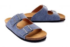 DR. BRINKMANN 600056-51 denim, klapki profilaktyczne męskie. Klapki męskie Dr. Brinkmann, bez wzorów, z denimu, bez zapięcia. Za 224.90 zł.