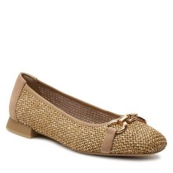 Baleriny Caprice. Brązowe balerinki damskie Caprice, bez wzorów, bez obcasa, bez zapięcia. Za 219.90 zł.