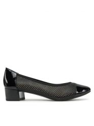 Caprice Czółenka 9-22504-44 Czarny. Czarne czółenka damskie Caprice, bez wzorów, ze skóry, bez obcasa, bez zapięcia. Za 227.99 zł.
