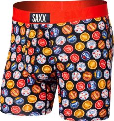 SAXX Bokserki męskie SAXX ULTRA Boxer Brief kapsle - czerwone S. Czerwone bokserki męskie Saxx, bez wzorów. Za 110.49 zł.