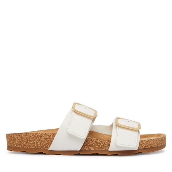 Klapki Tommy Hilfiger. Białe klapki damskie Tommy Hilfiger, bez wzorów, bez obcasa, bez zapięcia. Za 237.99 zł.