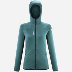 Bluza damska termiczna MILLET W Lokka Hoodie Iii zielony. Zielone bluzy damskie Millet, l, bez wzorów, sportowe, bez ramiączek, bez kaptura. Za 348.60 zł.