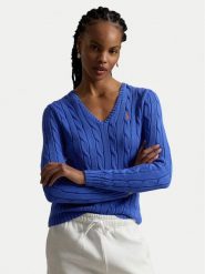 Polo Ralph Lauren Sweter 211971870504 Niebieski Slim Fit. Niebieskie swetry nierozpinane damskie Polo Ralph Lauren, m, bez wzorów, z bawełny, bez kołnierzyka, bez ramiączek. Za 949.99 zł.