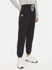 Under Armour Spodnie dresowe Ua Rival 1382735 Czarny Loose Fit. Czarne spodnie dresowe damskie Under Armour, bez wzorów, z bawełny. Za 119.99 zł.