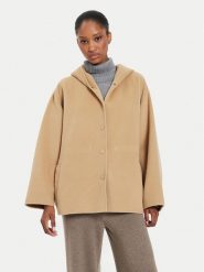 Weekend Max Mara Płaszcz wełniany Gennaio 2425086021 Beżowy Regular Fit. Brązowe płaszcze damskie Weekend Max Mara, na zimę, bez wzorów, z wełny, bez kołnierzyka, bez kaptura. Za 2,599.00 zł.
