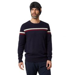 Bluza Helly Hansen carv knitted. Niebieskie bluzy męskie Helly Hansen, na zimę, xl, bez wzorów, sportowe, bez ramiączek, bez kaptura. Za 723.50 zł.
