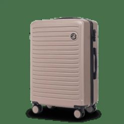 Walizka ŚREDNIA Wings ABS+ COOT 24" Champagne. Brązowe walizki damskie Wings, bez wzorów, z materiału, średnie. Za 149.90 zł.