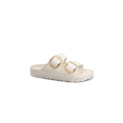 Klapki damskie Birkenstock Arizona Big Buckle Eva. Białe klapki damskie Birkenstock, bez wzorów, z materiału, bez obcasa, bez zapięcia. Za 343.00 zł.