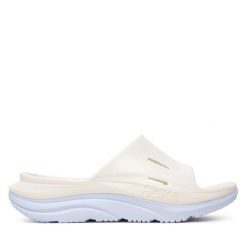 Klapki Hoka. Białe klapki damskie HOKA, bez wzorów, sportowe, bez obcasa, bez zapięcia. Za 299.99 zł.