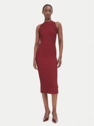 Guess Sukienka dzianinowa W6BK88 Z1920 Brązowy Slim Fit. Brązowe sukienki damskie Guess, l, z aplikacjami, z dzianiny, bez kołnierzyka, bez ramiączek. Za 614.99 zł.