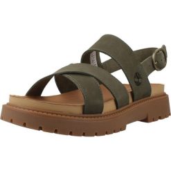 Sandały TIMBERLAND TB0A2KZ5EO61 Zielony. Zielone sandały damskie Timberland, bez wzorów, ze skóry, bez obcasa, bez zapięcia. Za 405.99 zł.