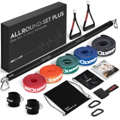 Zestaw Allround Plus - 5 poziomów oporu z torbą i przedłużką chwytu. Brązowe torby sportowe męskie NEOLYMP, bez wzorów, z bawełny. Za 675.00 zł.
