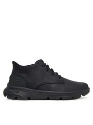Skechers Trzewiki Arch Fit Garza 205514 BBK Czarny. Czarne botki męskie Skechers, bez wzorów, ze skóry, bez obcasa, bez zapięcia. Za 379.99 zł.