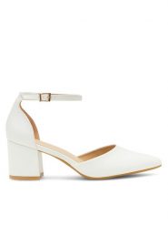 JENNY Czółenka ANGEL WS210702-10 Biały. Białe czółenka damskie Jenny, bez wzorów, z materiału, bez obcasa, bez zapięcia. Za 129.99 zł.