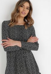Czarna Sukienka Evithophis. Czarne sukienki damskie Born2be, l, bez wzorów, eleganckie, bez kołnierzyka, bez ramiączek, mini, rozkloszowane. Za 109.99 zł.