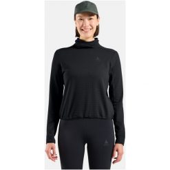 Bluza bez kaptura Odlo Mid Layer ESSENTIAL THERMAL. Czarne bluzy damskie ODLO, bez wzorów, bez ramiączek, bez kaptura. Za 319.99 zł.