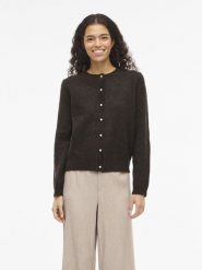 Vila Kardigan damski - VISalsa Kobiety brązowy marmurkowy, S. Brązowe kardigany damskie Vila, s, bez wzorów, z syntetyku, eleganckie, bez kołnierzyka. Za 139.95 zł.