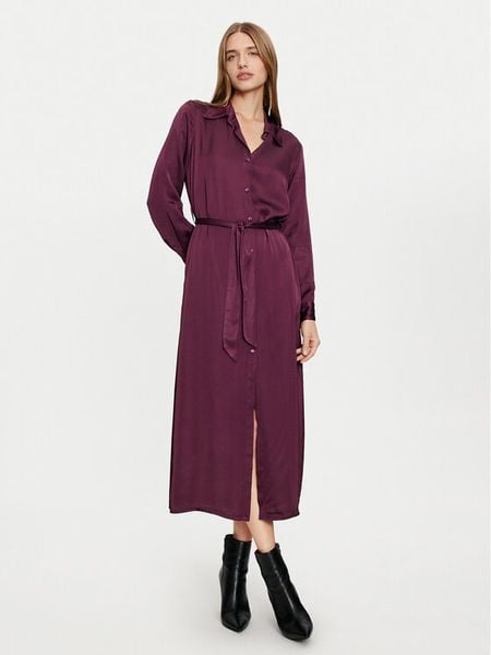 Haveone Sukienka koszulowa AWG-M017 Fioletowy Regular Fit. Fioletowe sukienki damskie Haveone, m, bez wzorów, z wiskozy, bez kołnierzyka, bez ramiączek, koszulowe. Za 349.99 zł.