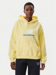New Balance Bluza WT51501 Żółty Oversize. Żółte bluzy damskie New Balance, m, bez wzorów, z bawełny, bez ramiączek, bez kaptura. Za 239.99 zł.