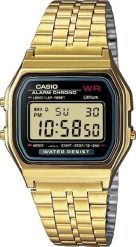 Zegarek Casio A159WGEA-1EF Retro unisex złoty. Żółte zegarki damskie Casio, złote. Za 194.83 zł.