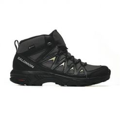 Buty trekkingowe męskie Salomon X Braze Mid Gtx. Czarne buty zimowe męskie Salomon, bez wzorów, z materiału, bez obcasa, bez zapięcia. Za 558.00 zł.
