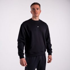 Bluza crewneck basic DZIK® czarna. Czarne bluzy męskie DZIK, l, bez wzorów, sportowe, bez ramiączek, bez kaptura. Za 299.99 zł.