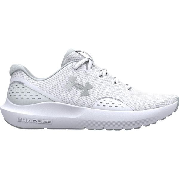 Buty sportowe dla kobiet UNDER ARMOUR UA CHARGED SURGE 4. Szare obuwie sportowe damskie Under Armour, bez wzorów, z syntetyku, bez zapięcia, do biegania. Za 204.99 zł.