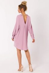 Sukienka koszulowa z dekoltem V na plecach różowa. Czerwone sukienki damskie MOE, na co dzień, xl, bez wzorów, bez kołnierzyka, bez ramiączek, koszulowe. Za 279.00 zł.