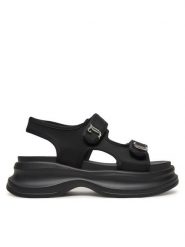 Juicy Couture Sandały WSS21516-01 Czarny. Czarne sandały damskie Juicy Couture, bez wzorów, z materiału, bez obcasa, na płaskiej podeszwie, bez zapięcia. Za 249.99 zł.
