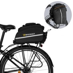 Pojemna torba rowerowa 35L Czarna. Czarne torby na ramię męskie Wozinsky, z materiału, przez ramię, duże. Za 238.00 zł.