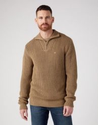 WRANGLER MĘSKI SWETER HALF ZIP KNIT LEAD 112343105 W8D0016778. Swetry męskie Wrangler, m, bez wzorów, bez kołnierzyka, bez ramiączek. Za 209.99 zł.