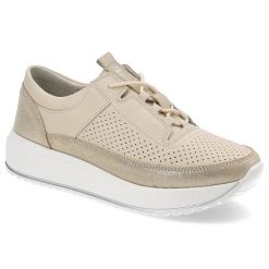 Beżowe Sneakersy Artiker Sportowe Obuwie Damskie. Brązowe obuwie sportowe damskie Artiker, na lato, w ażurowe wzory, z materiału, bez zapięcia, trekkingowe. Za 209.00 zł.